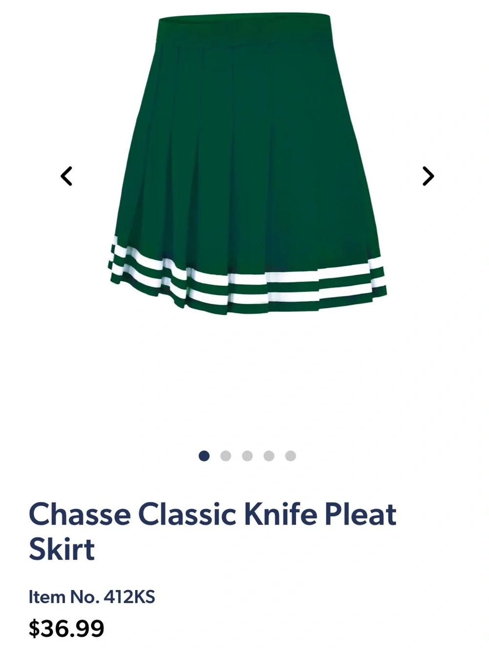 Green and White Cheerleading Uniform Set